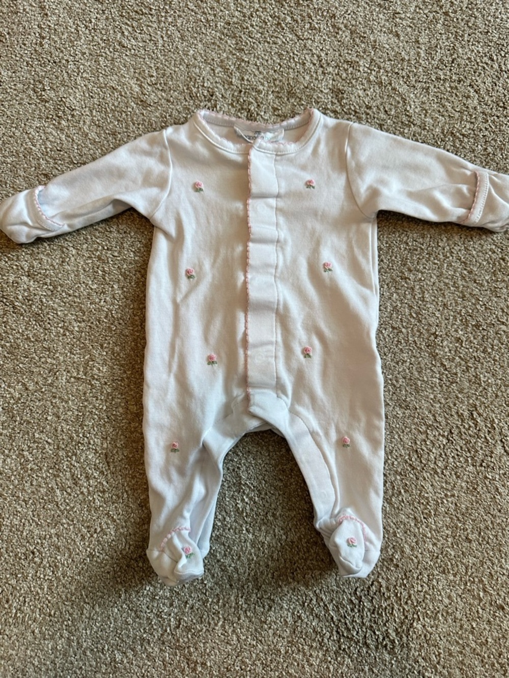 Magnolia Baby - Premie Baby Girls Long-Sleeve Pink Footed One-Piece